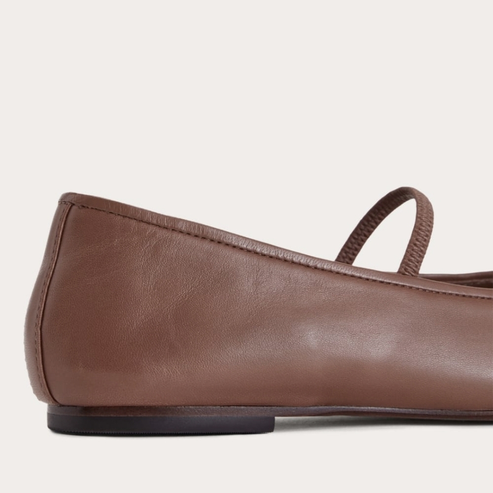 NEW Everlane The Day Mary Jane Rum Brown Leather Slip-On Ballet Flats 8 - Picture 5 of 14